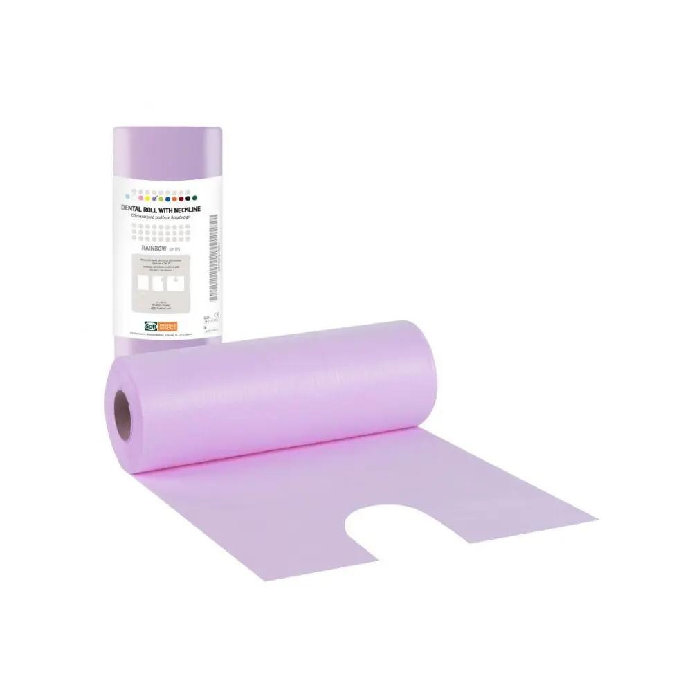 Dental bibs Soft Care with neckline on a roll - White 53x60cm (Box of 80)