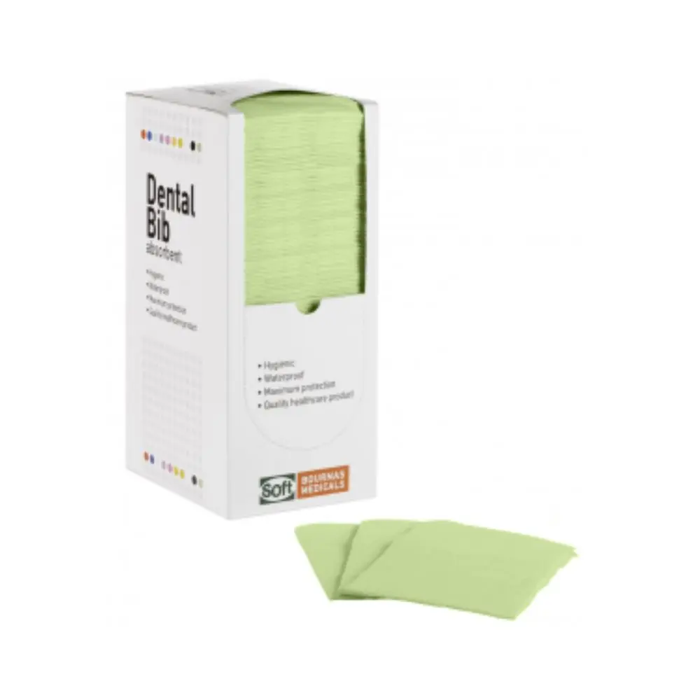 Dental Bibs Soft Care Plus with dispenser - White  2ply+1ply 33x45cm (4 x 125 pcs)