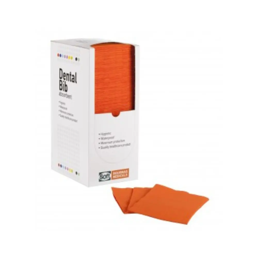 Dental Bibs Soft Care Plus with dispenser - White  2ply+1ply 33x45cm (4 x 125 pcs)