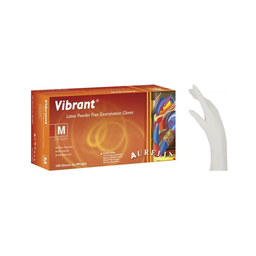 Aurelia Vibrant Powder Free Latex Gloves White S (100pcs)
