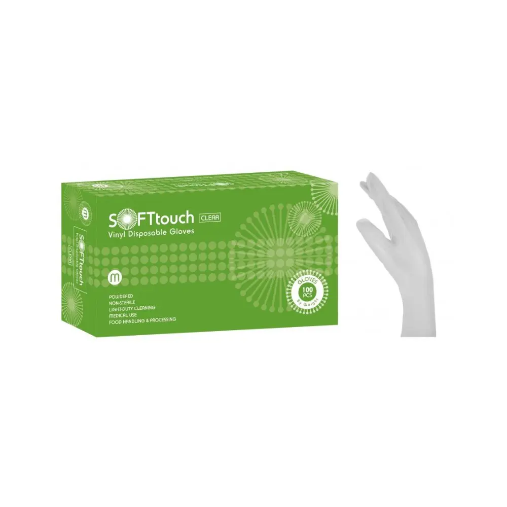 Bournas Medical Soft Touch Powdered Vinyl Gloves White Size Small (100pcs)