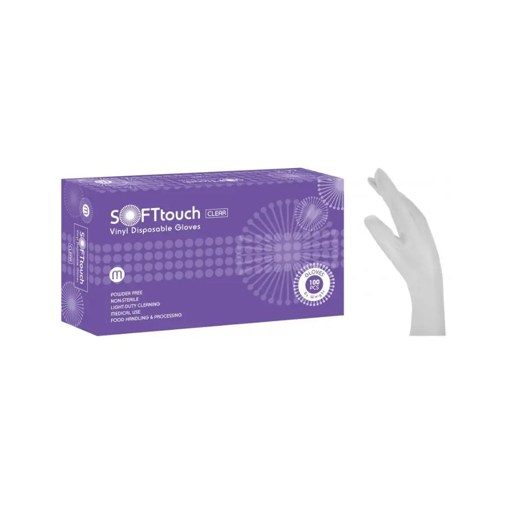 Soft Care ICE Vinyl Gloves – White powder free size Small (100pcs)