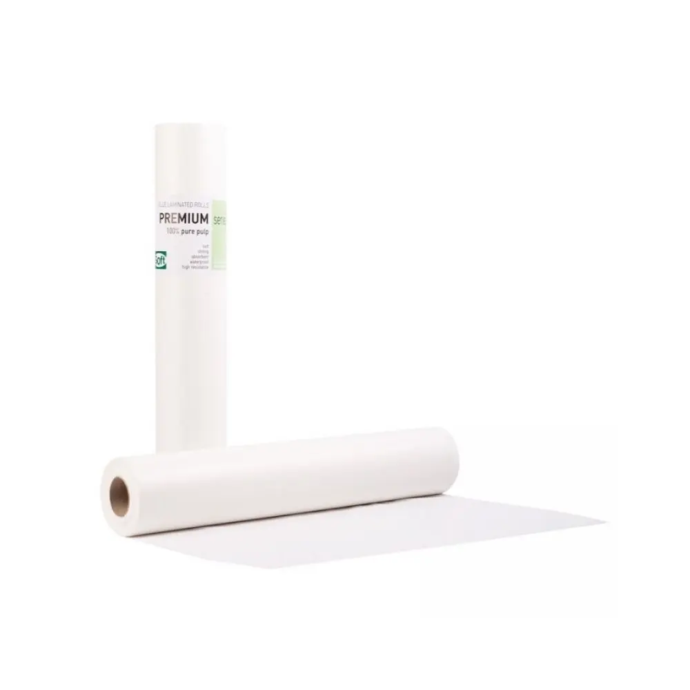 Soft Care Premium Standard 2ply Paper & PE Examination Roll 40cm x 50m - White