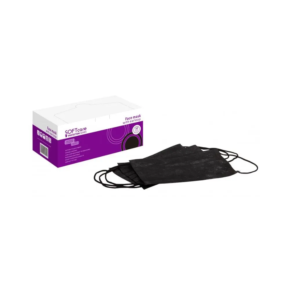 Медицинска маска за лице Soft Care 3-пластова тип II със скоба за уши - зелена