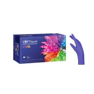Bournas Medical Soft Touch Vivid Powder Free Nitrile Gloves Blue Size Small (100pcs)