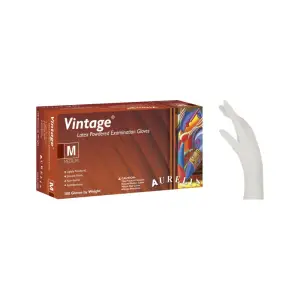 Aurelia Vintage gepuderte Latexhandschuhe Weiß (100 Stück)