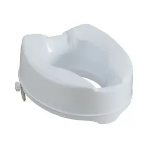 AlfaCare AC-532B Toilettensitz mit Hebefunktion und seitlichen Klemmen, 15 cm