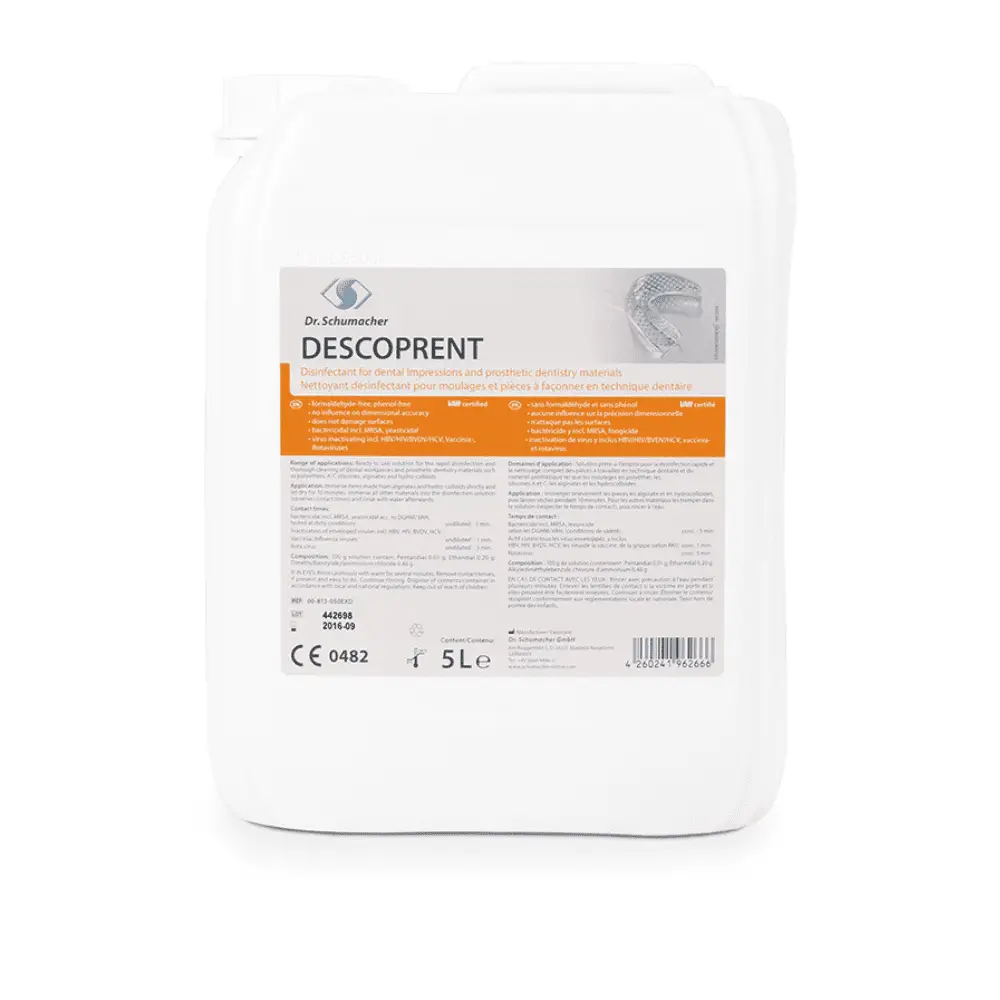 Дезінфікуючий розчин Dr. Schumacher DESCOPRENT для стоматологічних наконечників та протезних матеріалів 5 л